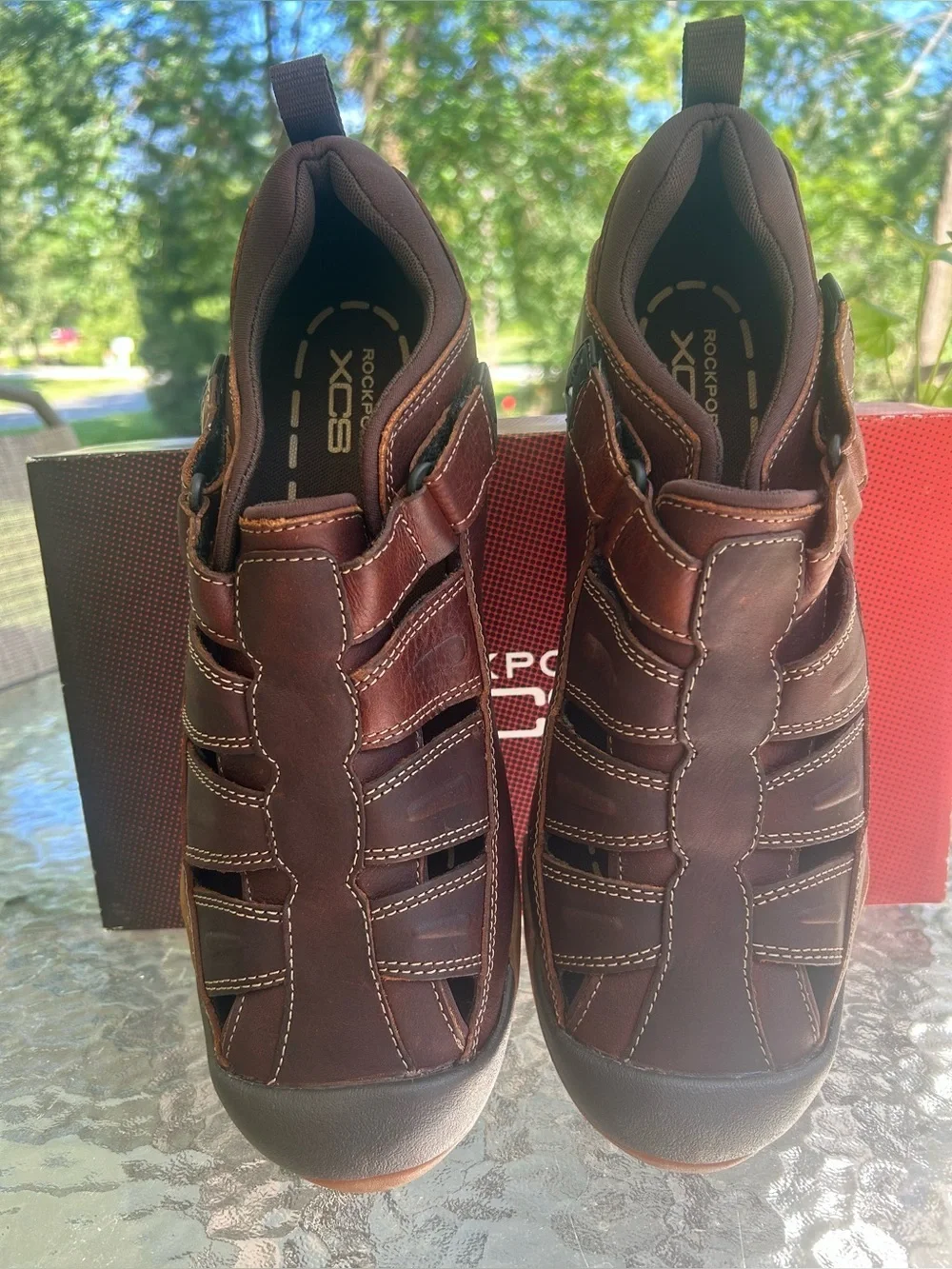 NWT-Rockport XCN Brown Leather Fisherman Sandals-10 1/2